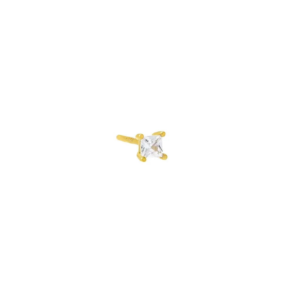 CZ Princess Cut Stud Earring
