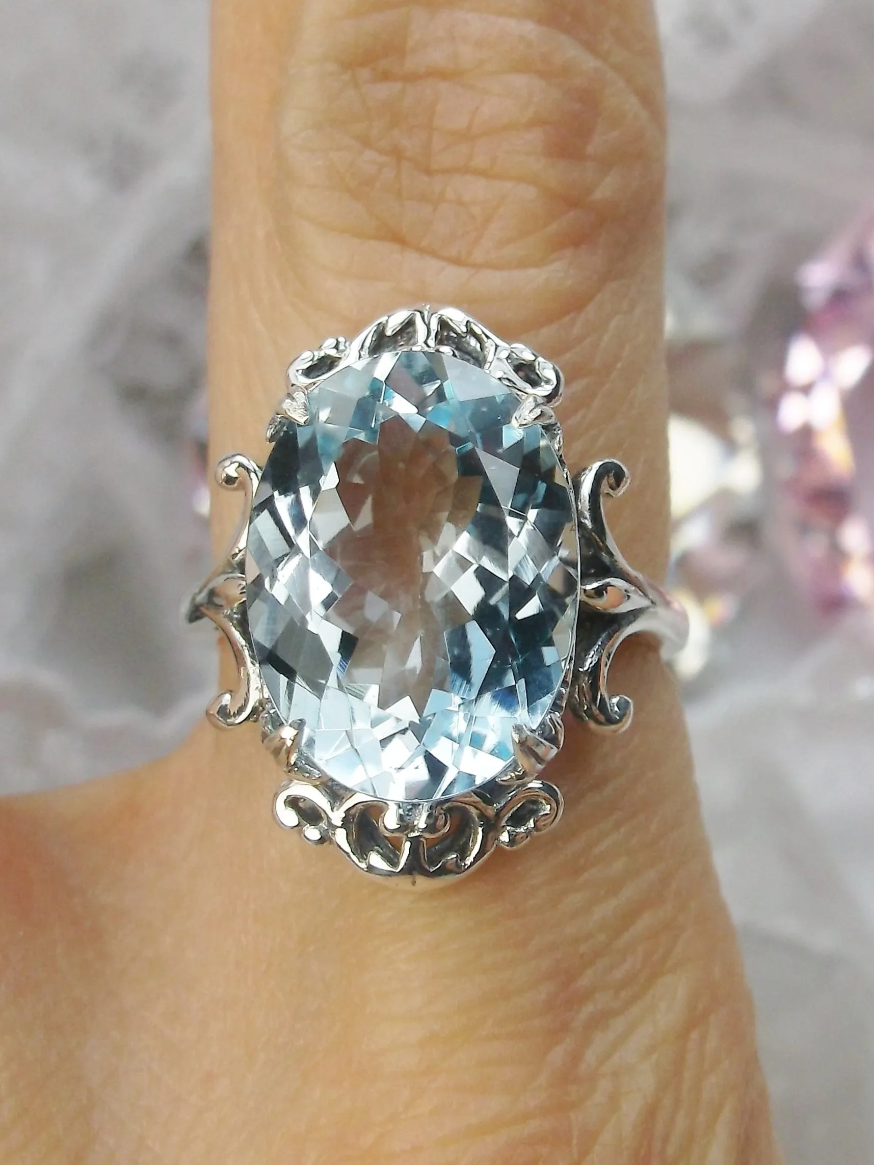 D84, Vampire Ring, Natural or Simulated Oval Gem, Gothic Vintage Style Jewelry, #D84