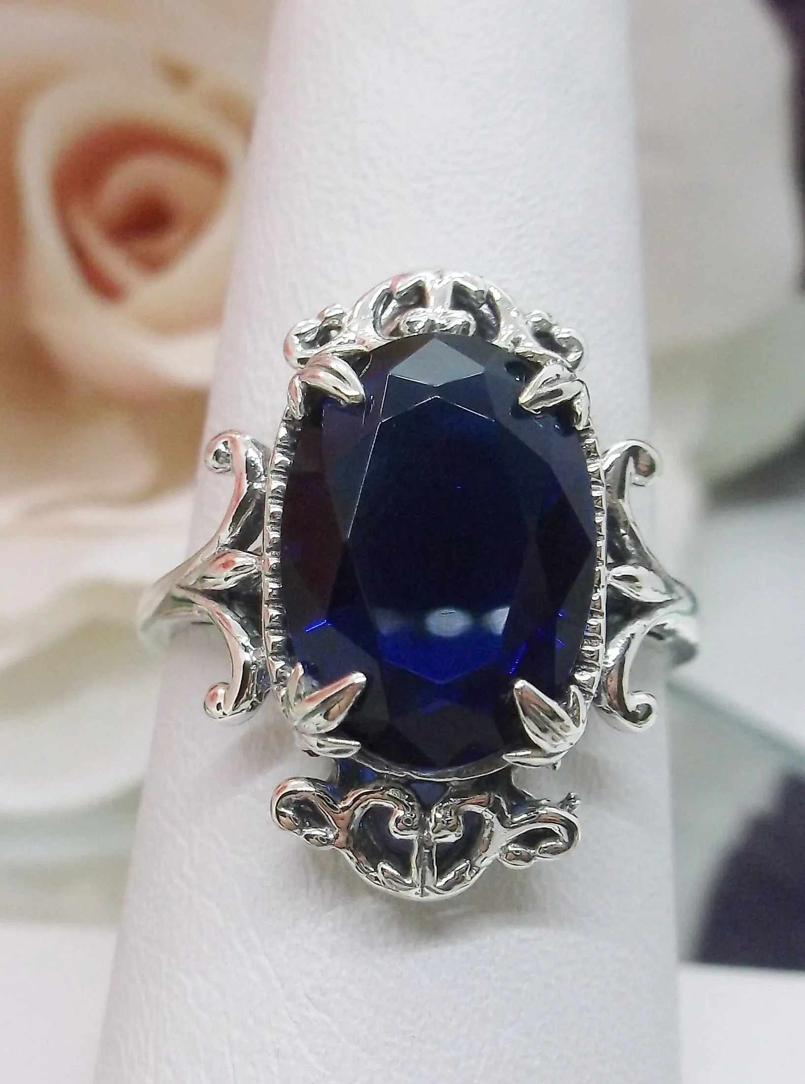 D84, Vampire Ring, Natural or Simulated Oval Gem, Gothic Vintage Style Jewelry, #D84