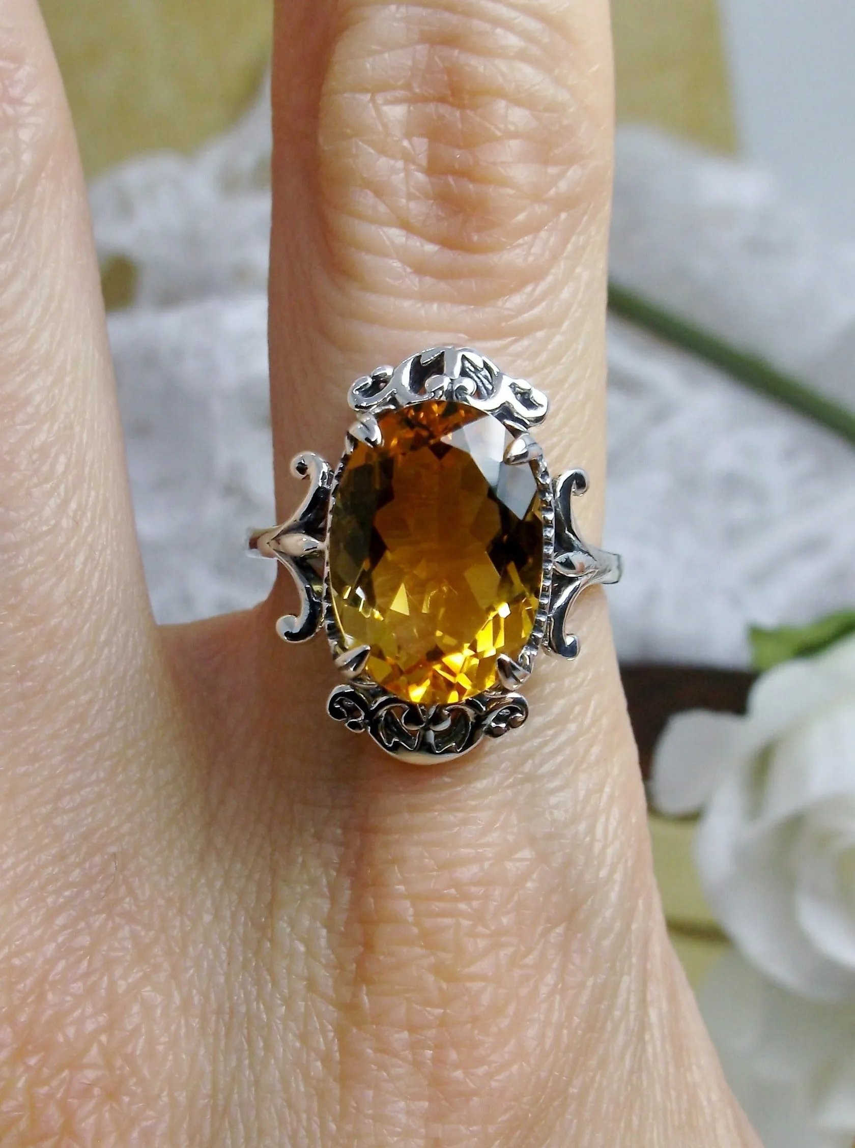 D84, Vampire Ring, Natural or Simulated Oval Gem, Gothic Vintage Style Jewelry, #D84