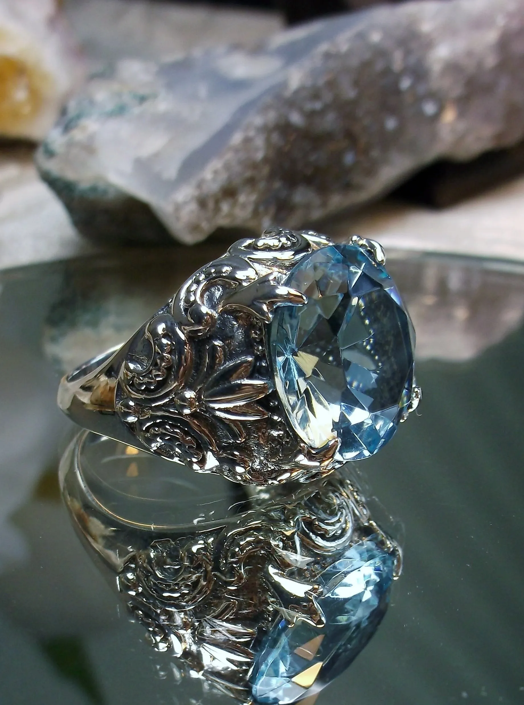 D96, Gothic Bling Ring | Choice of 12ct Gem Vintage Revival Jewelry D96