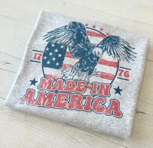 Distressed Made In America Independence Day Sweatshirt