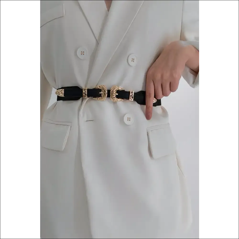 Double Buckle Elastic Stylish Belt