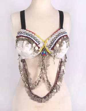 Double Drape Bra Belt White WS