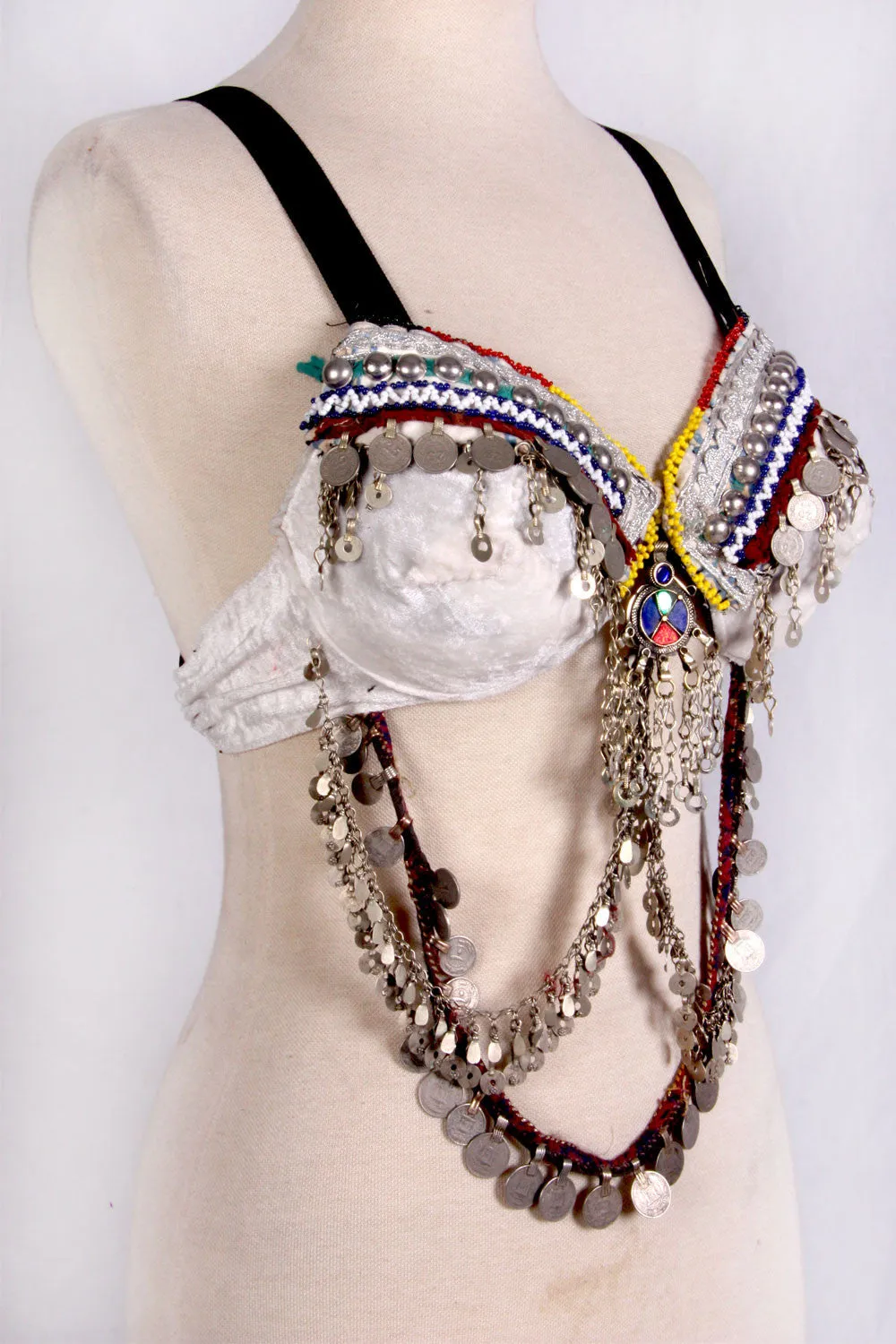 Double Drape Bra Belt White WS
