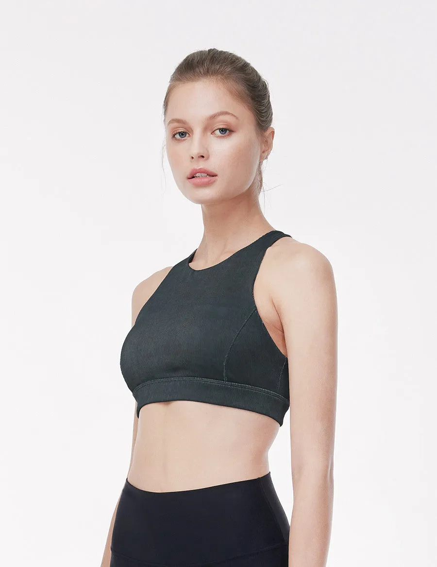 easyoga LA-VEDA Vintage Rib Bra - B18 Twilight Blue