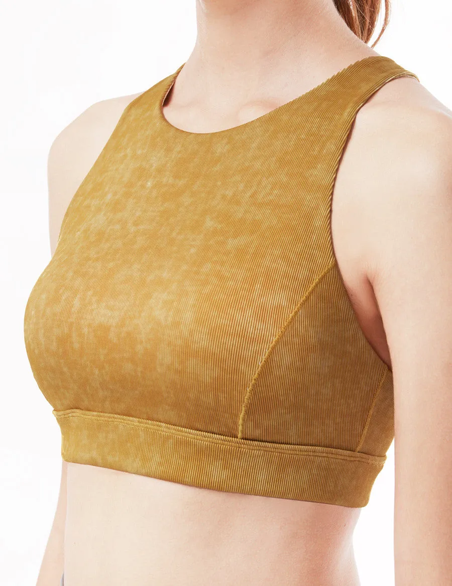 easyoga LA-VEDA Vintage Rib Bra - Y09 Mine Yellow