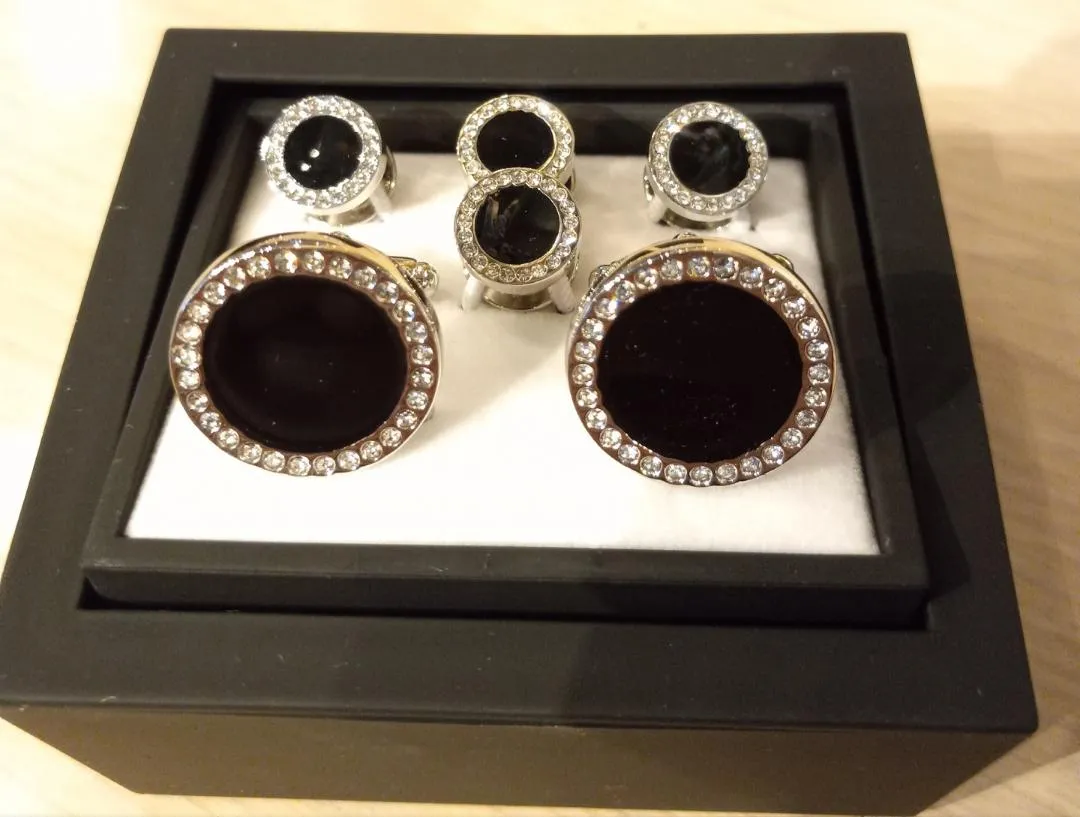 Fine Quality Tuxedo Set's, Cloisonne Centers, Par've Crystals, Red, Blue, Mother of Pearl & Black Onyx! REDEY TO GO!