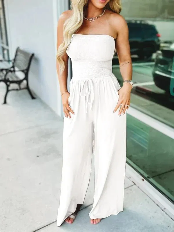 Fiorella – Soft Casual Jumpsuit with Smock Detail