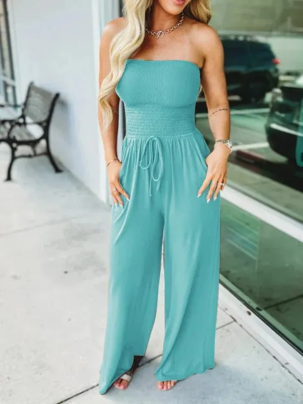 Fiorella – Soft Casual Jumpsuit with Smock Detail