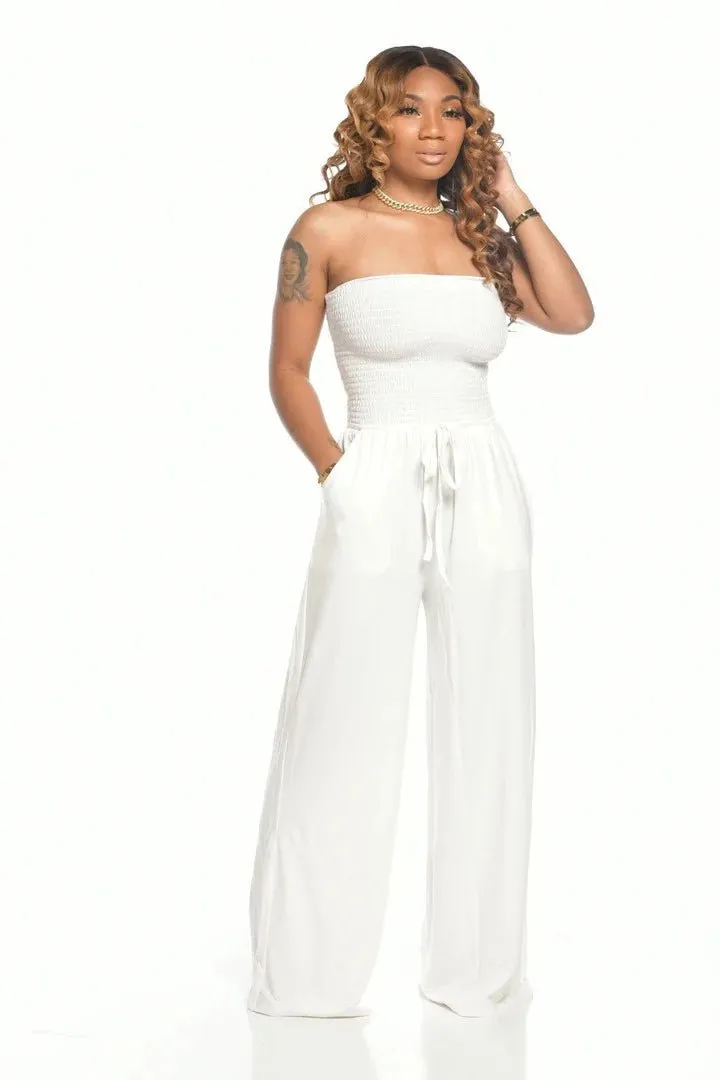 Fiorella – Soft Casual Jumpsuit with Smock Detail