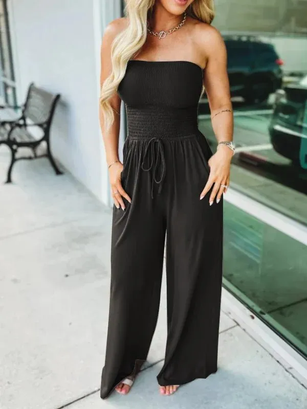 Fiorella – Soft Casual Jumpsuit with Smock Detail