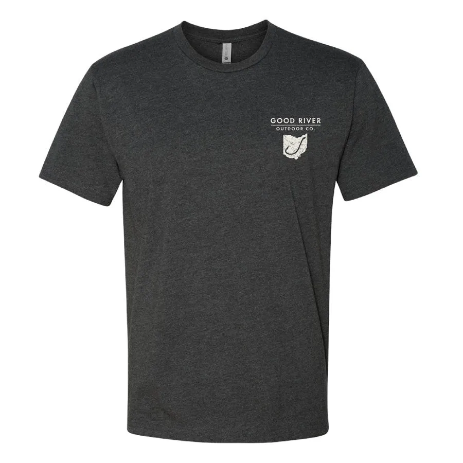 Fish Ohio USA Tee - Heathered Charcoal