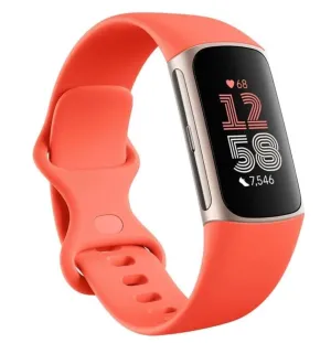 Fitbit Charge 6, Coral/Champagne Gold