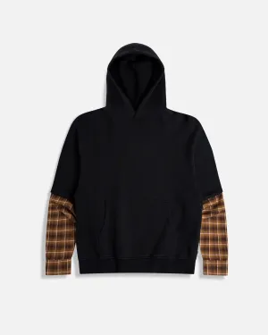 Flannel Layered Hoodie