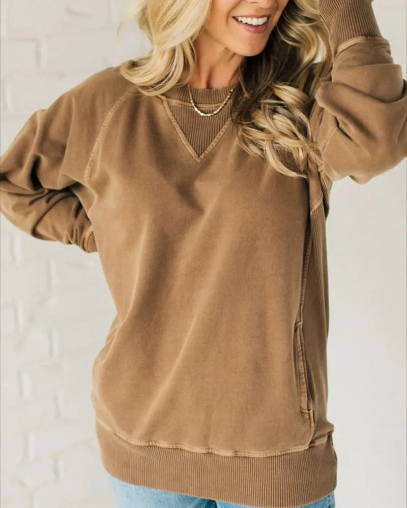 Flor | Ribbed Pocket Sweater