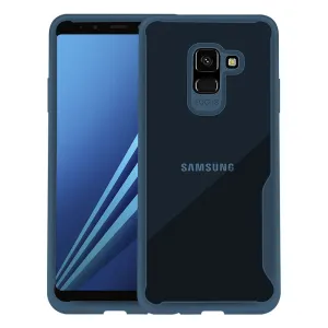 For Samsung A8 2018/A530 Ultra Slim Translucent Back Cover Non-slip Shockproof TPU Full Protective Case  Transparent Blue