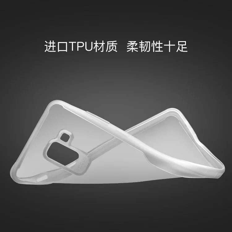 For Samsung A8 2018/A530 Ultra Slim Translucent Back Cover Non-slip Shockproof TPU Full Protective Case  Transparent Blue