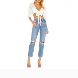 Free People We The Free Fast Times Mom Jeans-Blue Size 30