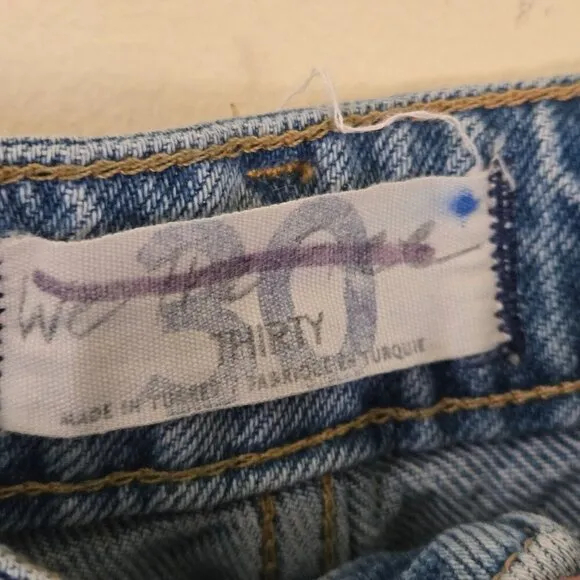 Free People We The Free Fast Times Mom Jeans-Blue Size 30