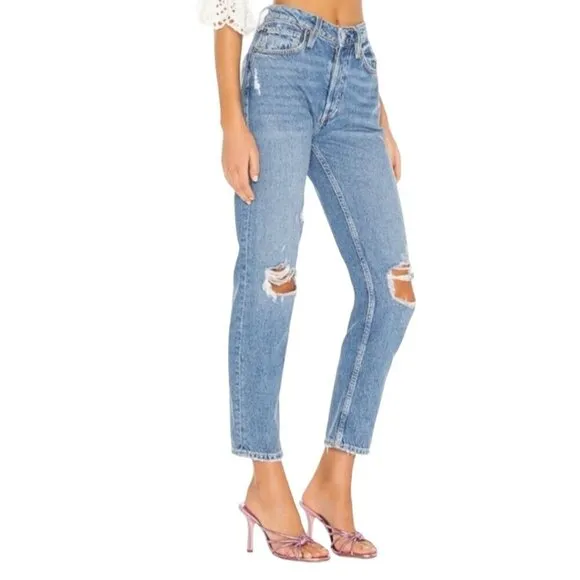 Free People We The Free Fast Times Mom Jeans-Blue Size 30