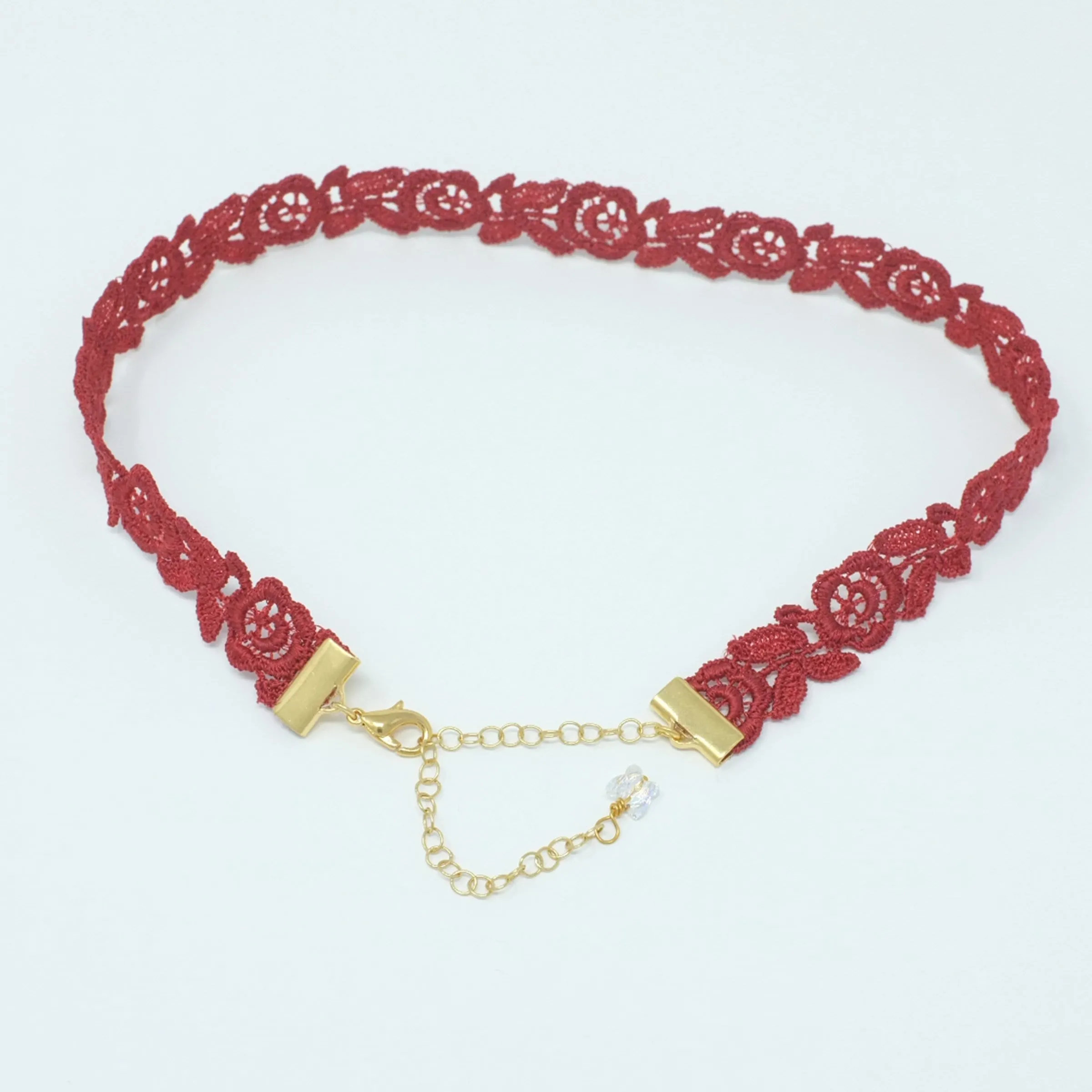 Freya Red Orange Rose Choker