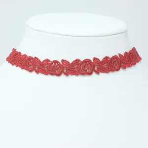 Freya Red Orange Rose Choker