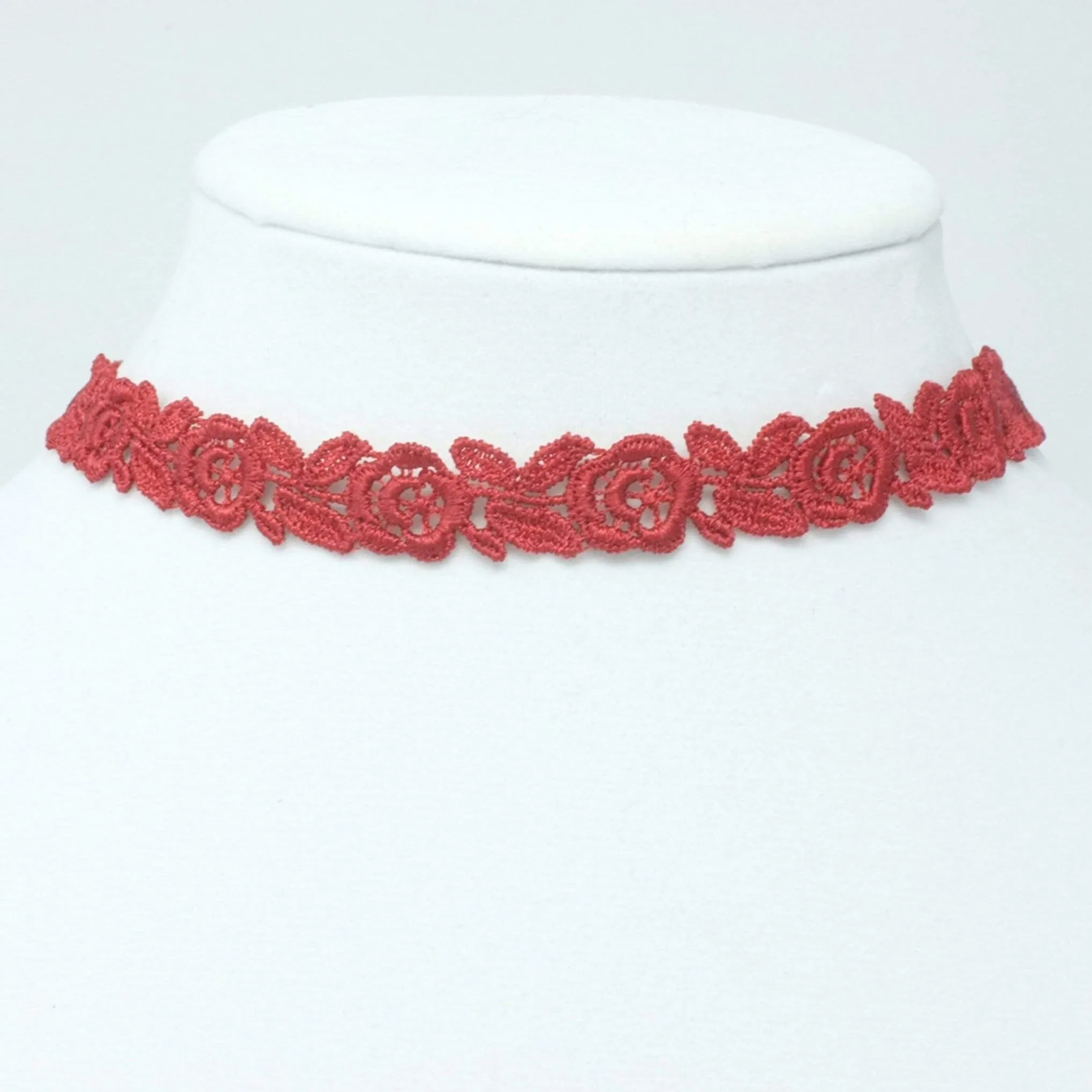 Freya Red Orange Rose Choker