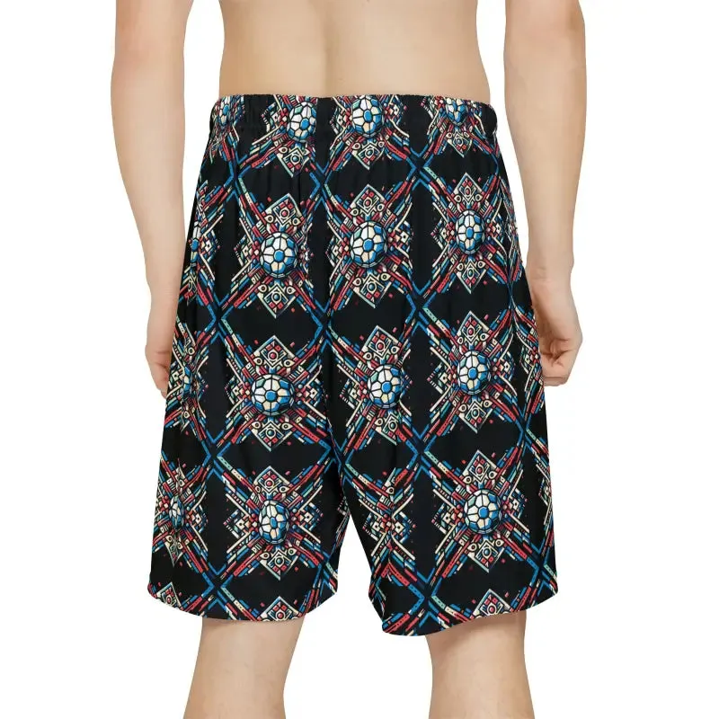 Geometric Pattern Mens Sports Shorts for Bold Moves