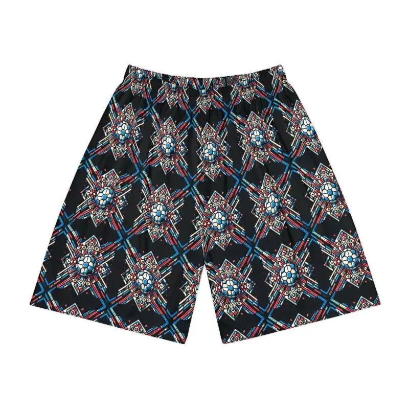 Geometric Pattern Mens Sports Shorts for Bold Moves