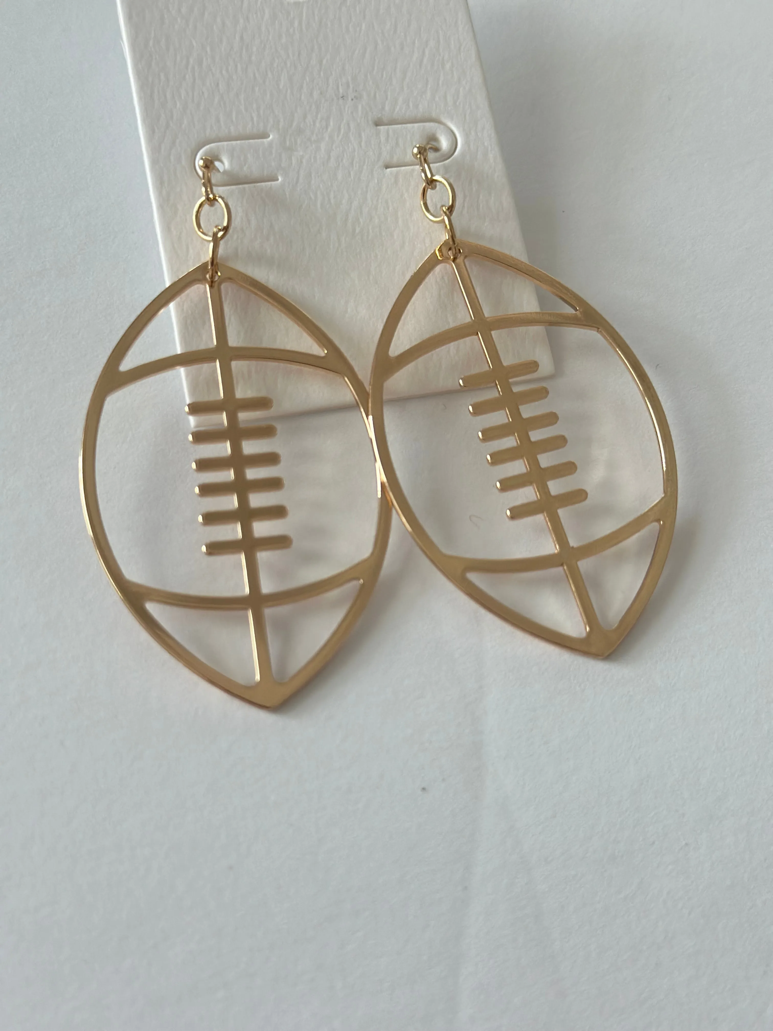 Gold Football Earrings