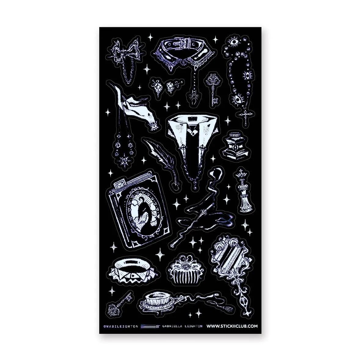 Gothic Accessories Sticker Sheet
