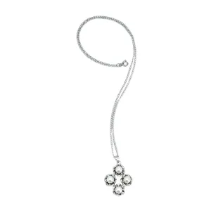 Gothic Claw Prong Vintage Japanese Cultured Akoya Pearl Pendant Necklace- Sterling Silver 18 Inch