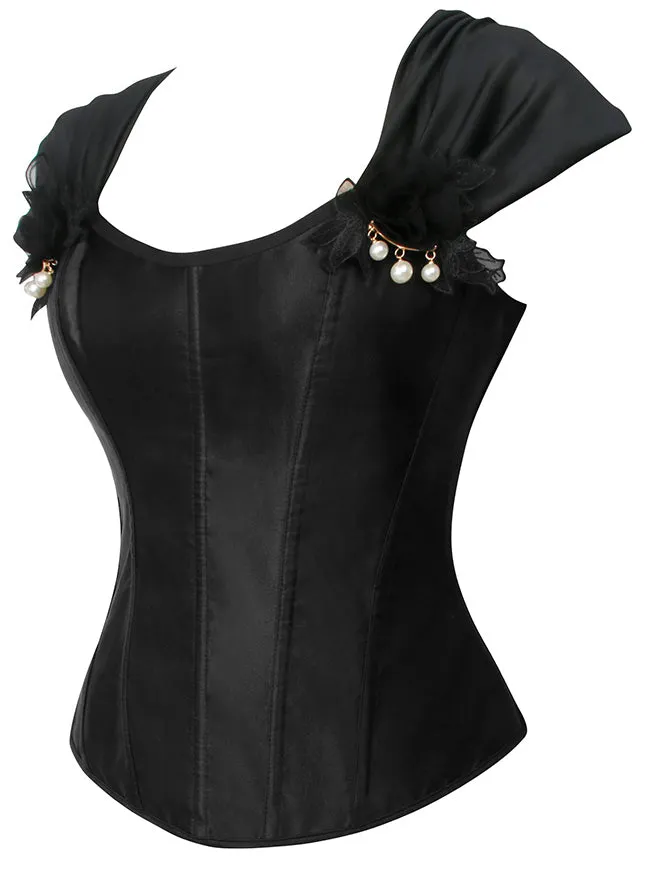 Gothic Lace Up Boned Overbust Corset Bustier Top Shapewear