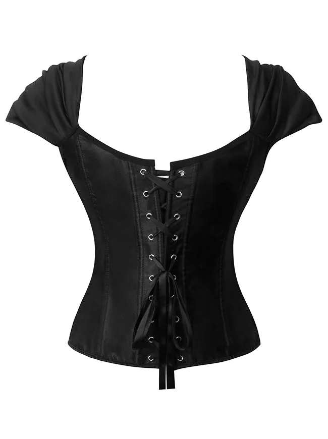 Gothic Lace Up Boned Overbust Corset Bustier Top Shapewear