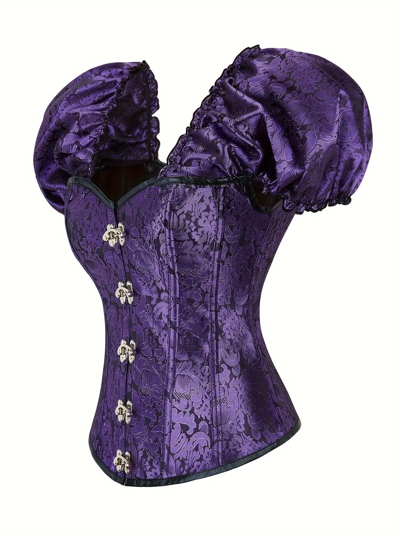 Gothic Punk Lace Corset with Lantern Sleeves