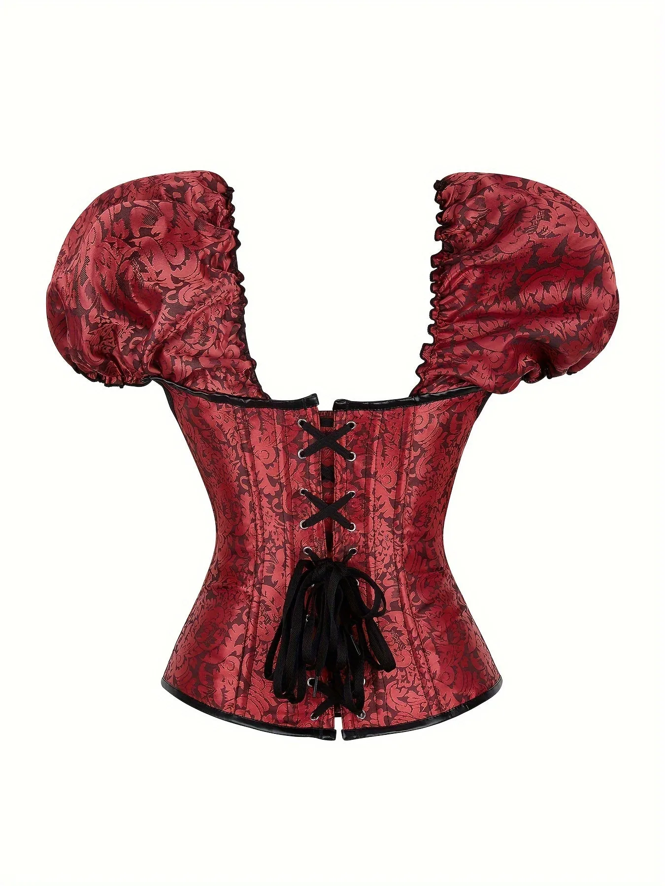Gothic Punk Lace Corset with Lantern Sleeves