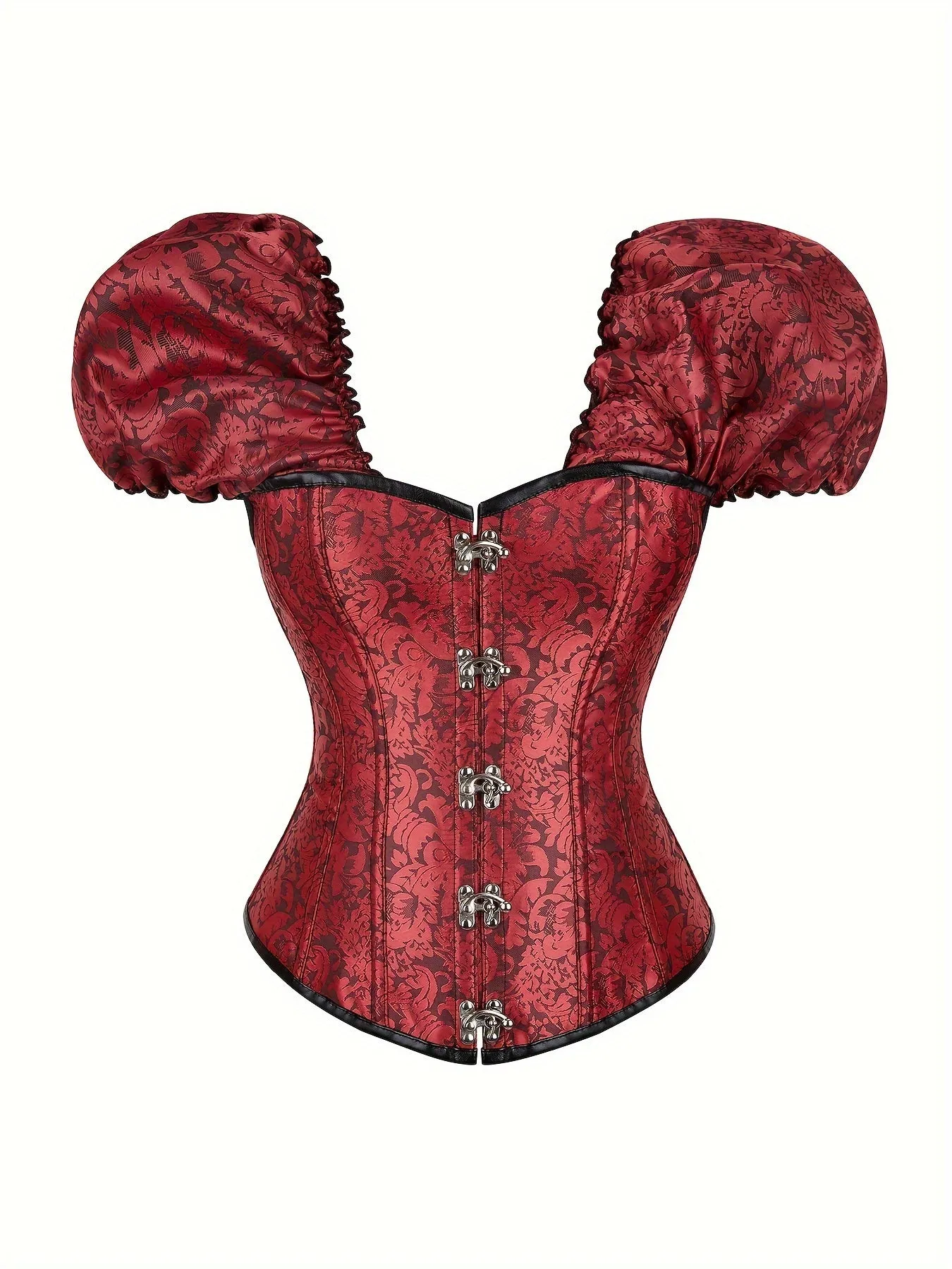 Gothic Punk Lace Corset with Lantern Sleeves