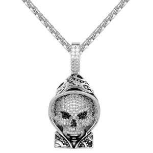Gothic Skull Face Grinding Gear Hoody Solid Back Designer Chain