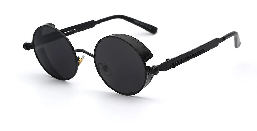 Gothic Steampunk Mens Sunglasses Coating Mirrored Sunglasses Round Circle Sun glasses Retro Vintage Gafas Masculino Sol