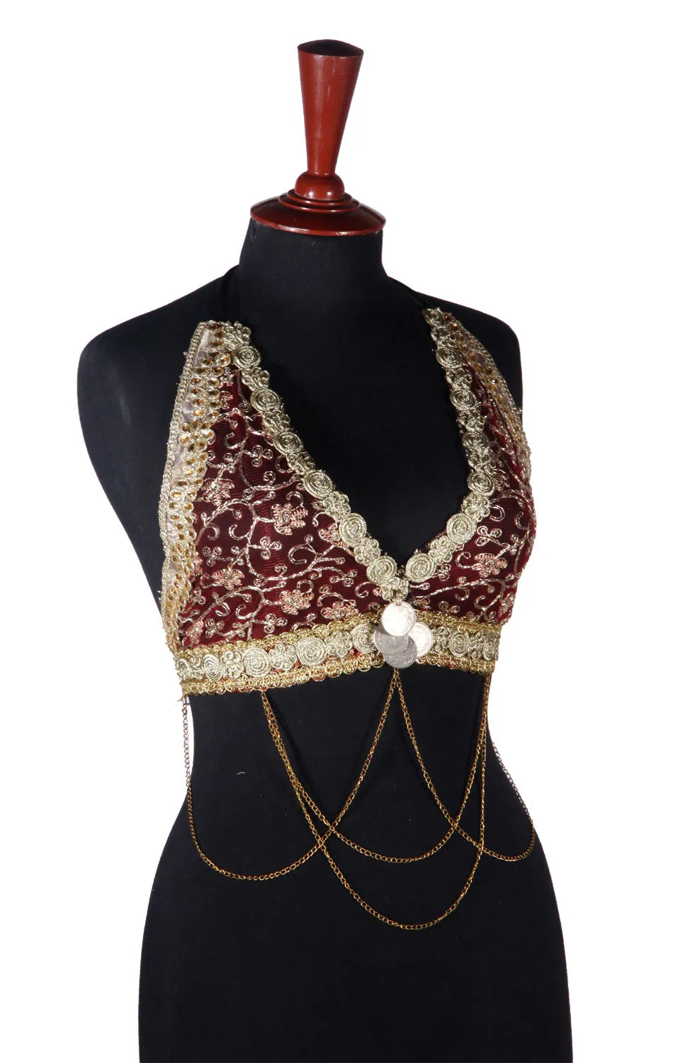 Halter Top Burgundy Gold WS