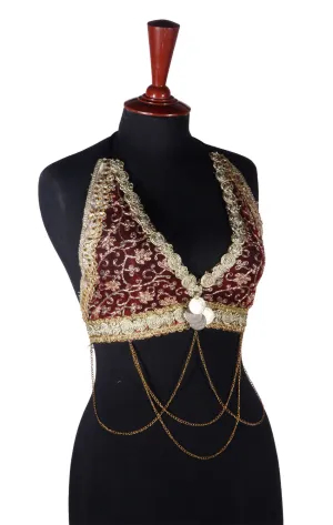 Halter Top Burgundy Gold WS