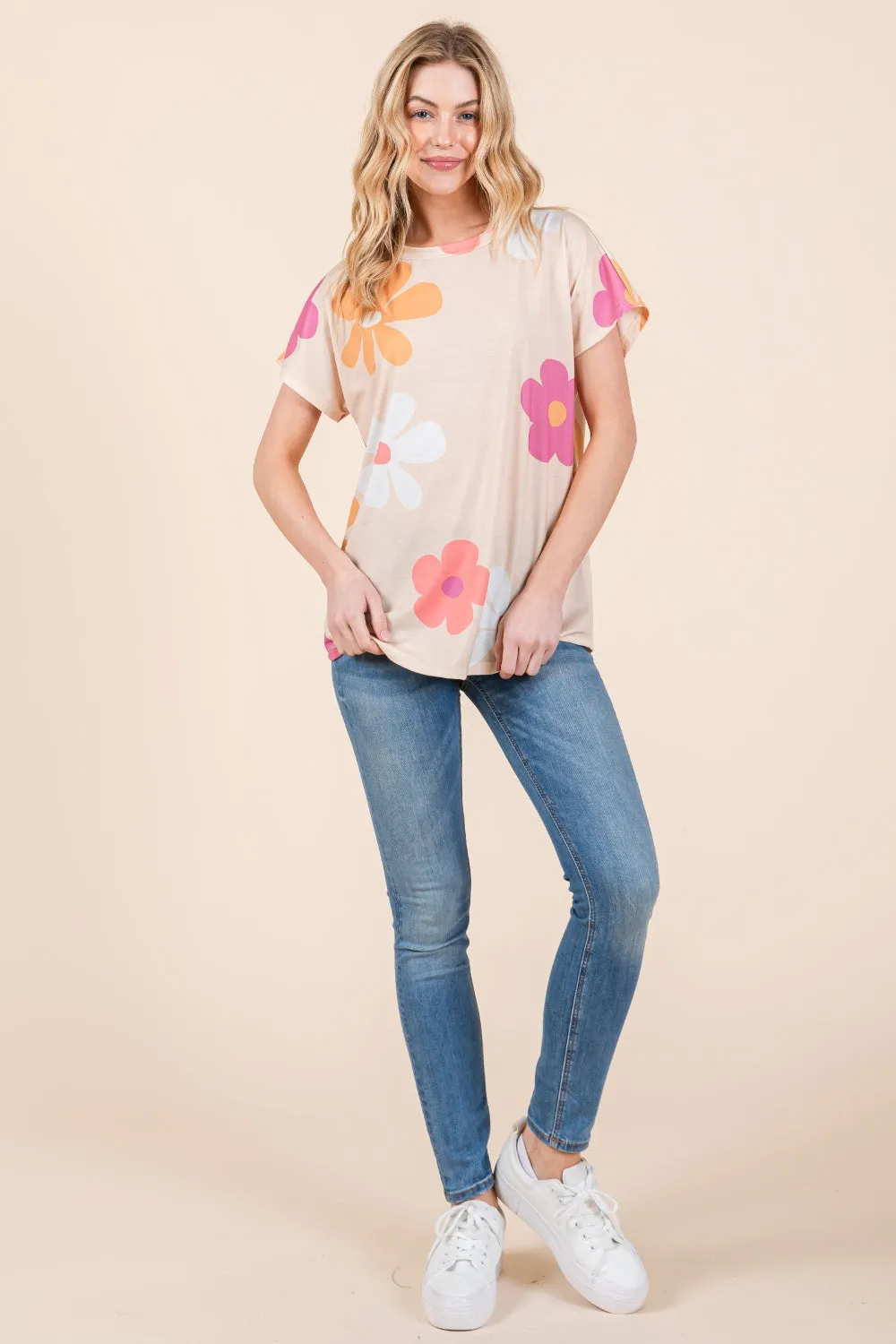 Hazel Blues® |  BOMBOM Floral Short Sleeve T-Shirt