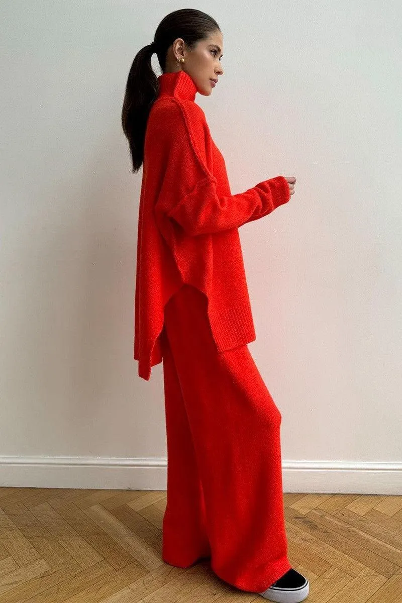 High-neck Sweater Suit