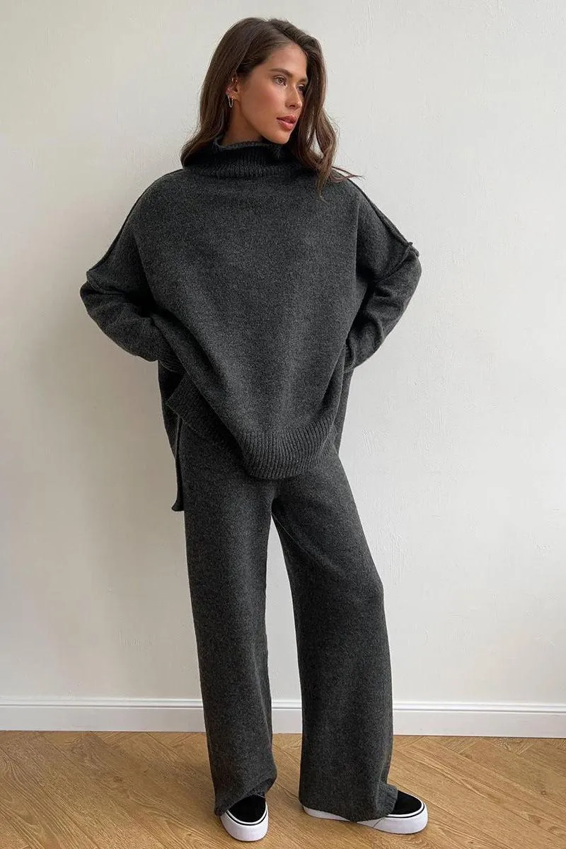 High-neck Sweater Suit