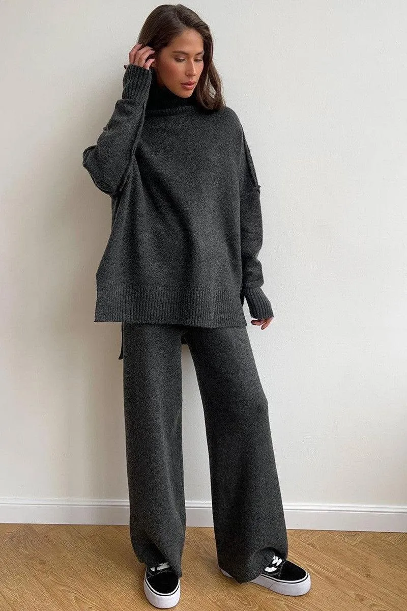 High-neck Sweater Suit