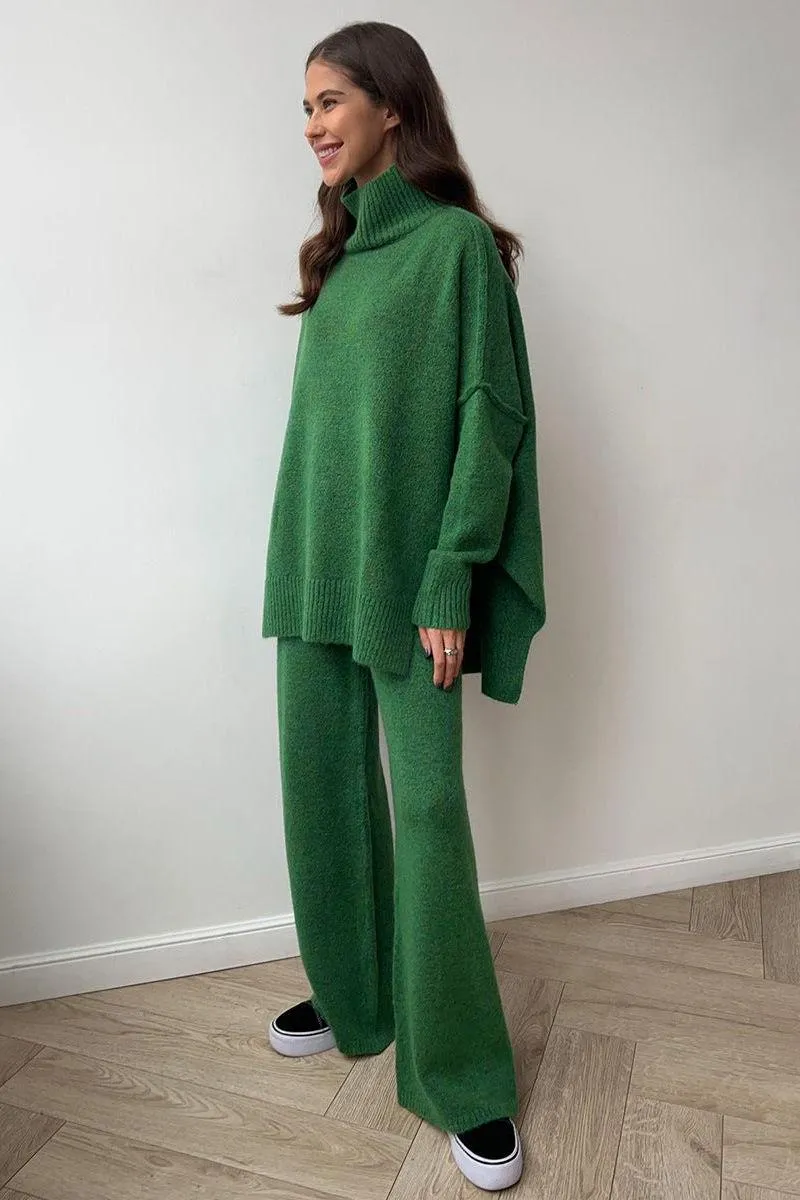 High-neck Sweater Suit