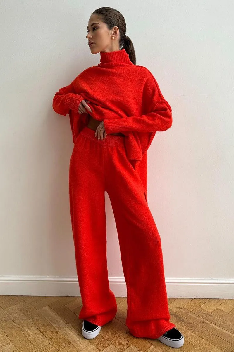 High-neck Sweater Suit