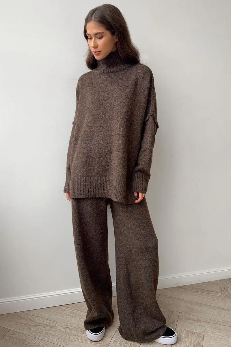 High-neck Sweater Suit