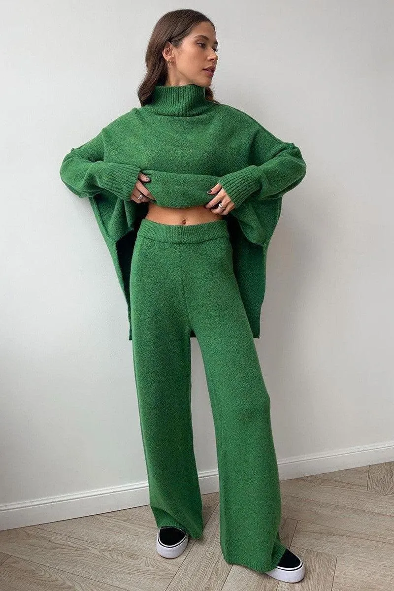 High-neck Sweater Suit